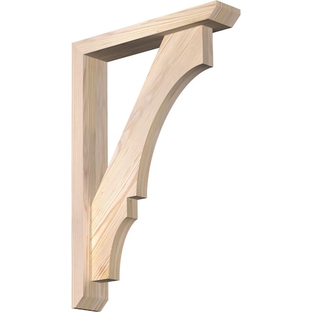 Ekena Millwork Balboa Slat Smooth Bracket w/ Offset Brace, Douglas Fir, 3 1/2"W x 18"D x 26"H BKT0402X18X26BOA06SDF